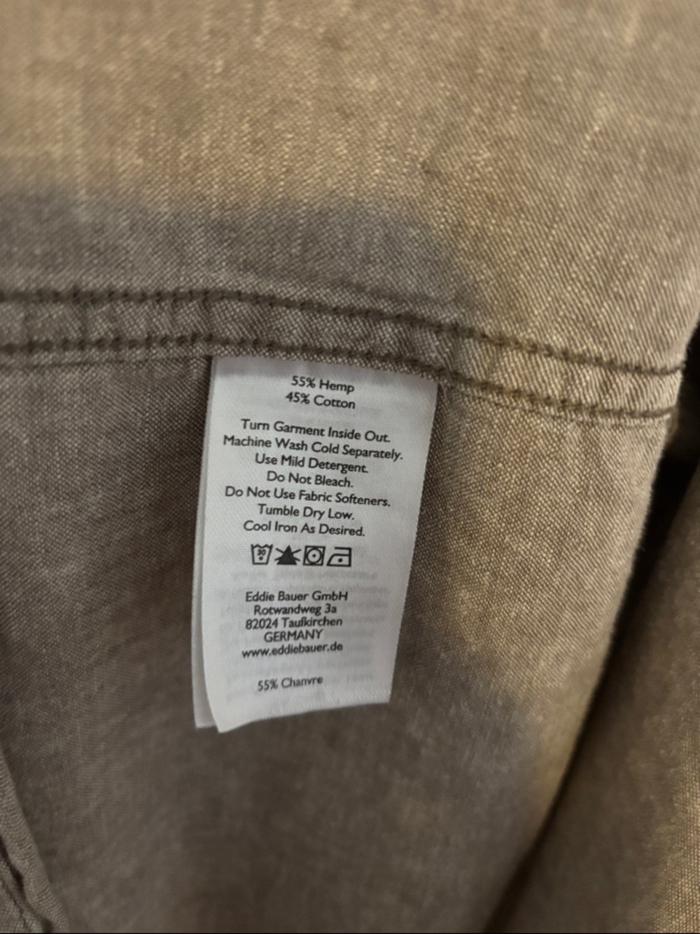 Eddie Bauer Men's Short-Sleeve Button-Down Shirt in Taupe Gray - Picture 3 of 5